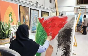 فریاد مظلومیت غزه با رنگ و نقش